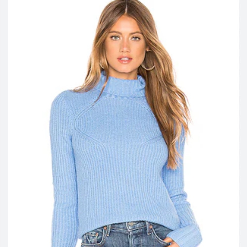 Lovers + Friends Sky Blue Pasha Turtleneck Sweater
